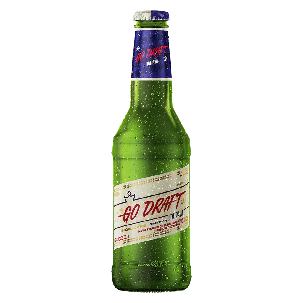 Itaipava Go Draft &bull; Garrafa Cristal 600ml / Long Neck 355ml